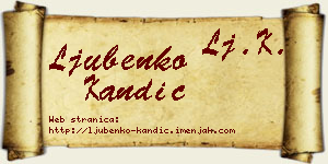 Ljubenko Kandić vizit kartica